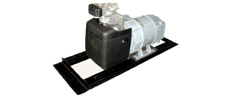 General View of Oilless Piston Compressor in Assemby with Frame